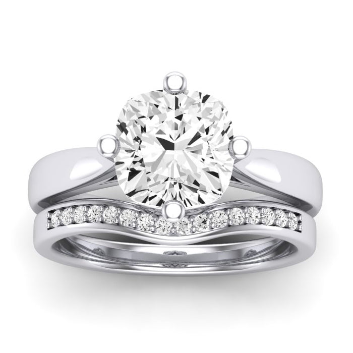 Gardenia Diamond Matching Band Only (does Not Include Engagement Ring) For Ring With Cushion Center whitegold