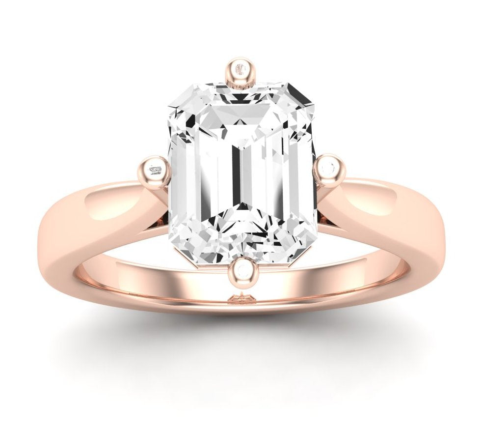 Gardenia Emerald Moissanite Engagement Ring rosegold
