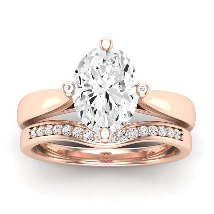 Gardenia Oval Diamond Bridal Set (Lab Grown Igi Cert) rosegold