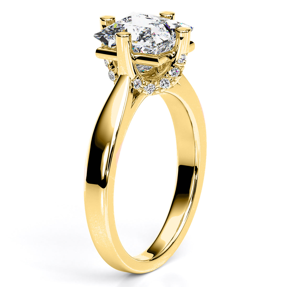 Gardenia Princess Moissanite Engagement Ring yellowgold