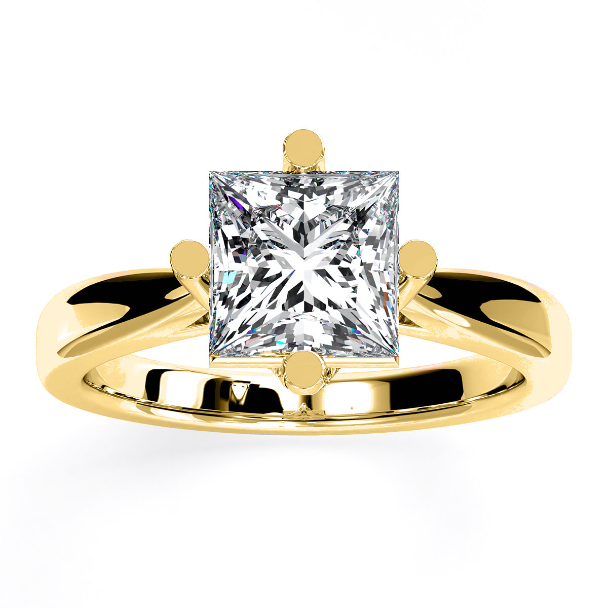 Gardenia Princess Diamond Engagement Ring (Lab Grown Igi Cert) yellowgold