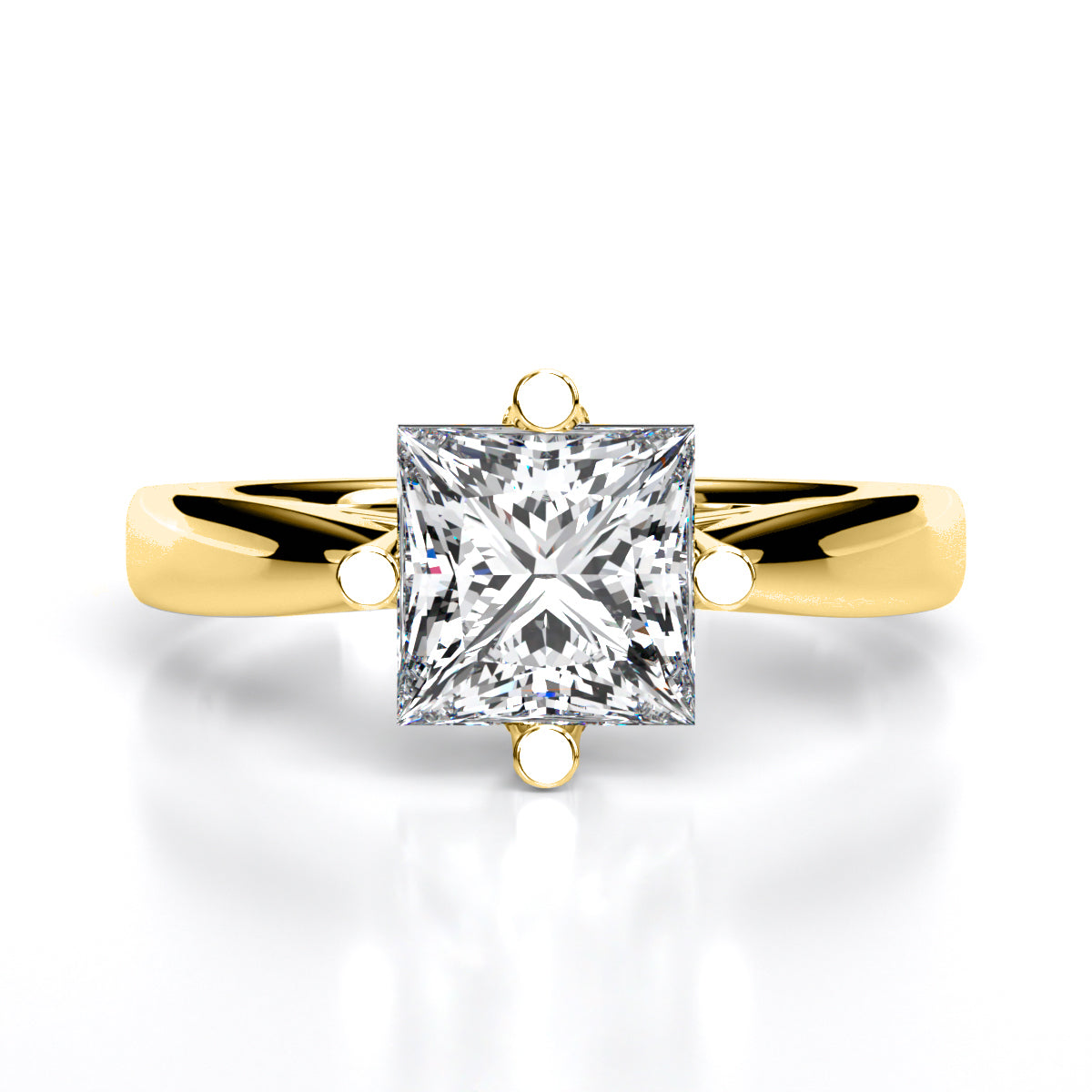 Gardenia Princess Diamond Engagement Ring (Lab Grown Igi Cert) yellowgold