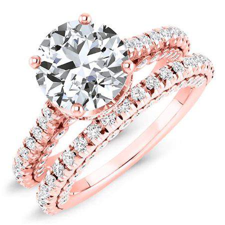 Garland Moissanite Matching Band Only (engagement Ring Not Included) For Ring With Round Center rosegold