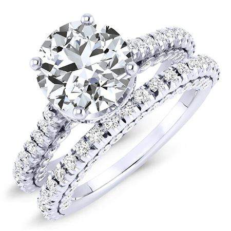 Garland Moissanite Matching Band Only (engagement Ring Not Included) For Ring With Round Center whitegold