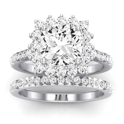 Gazania Diamond Matching Band Only (does Not Include Engagement Ring) For Ring With Cushion Center whitegold