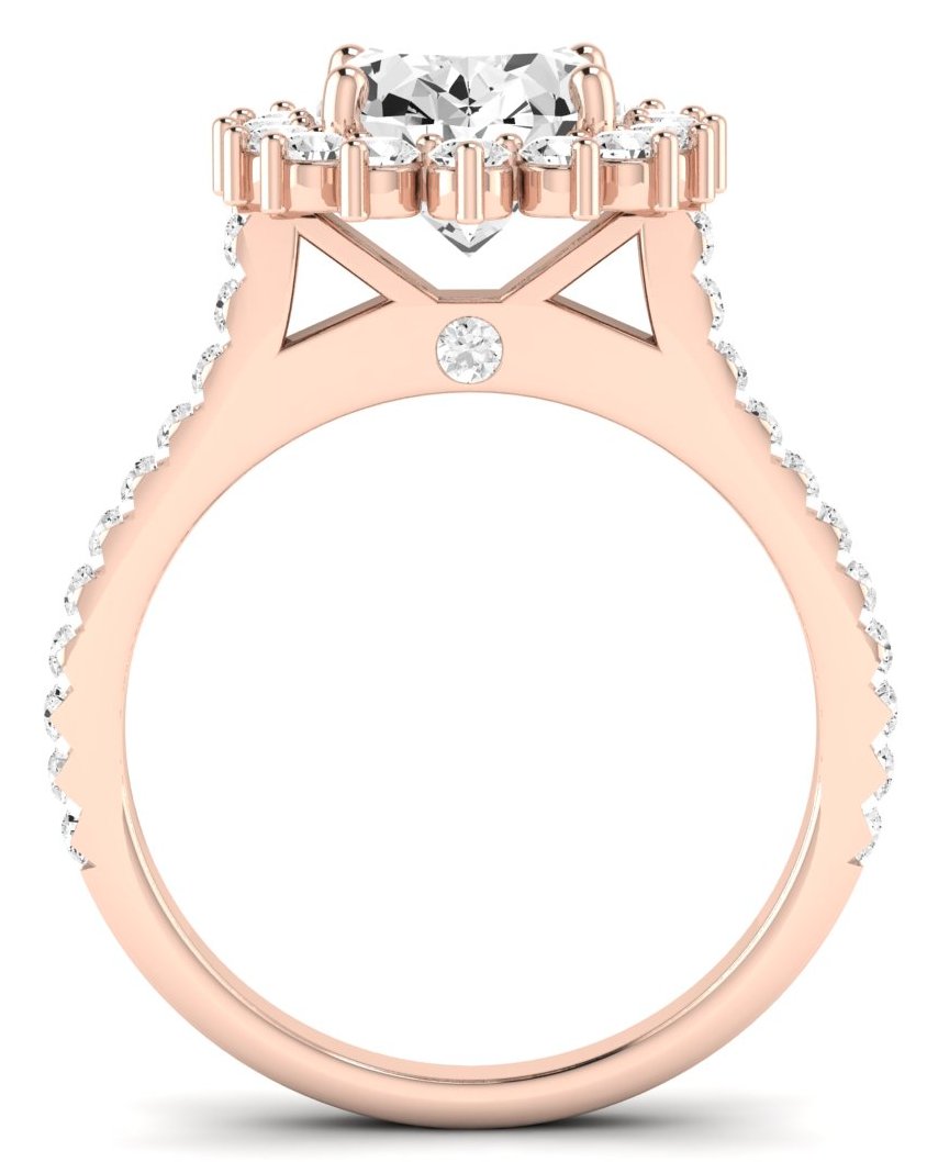 Gazania Oval Moissanite Engagement Ring rosegold