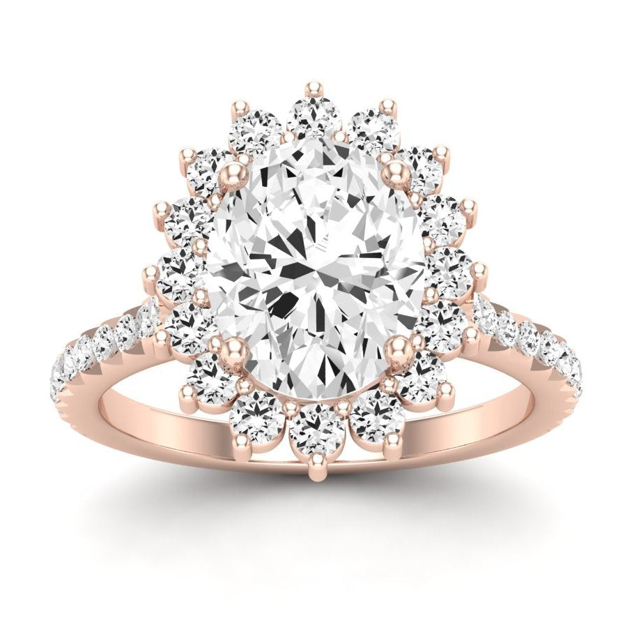 Gazania Oval Diamond Engagement Ring (Lab Grown Igi Cert) rosegold