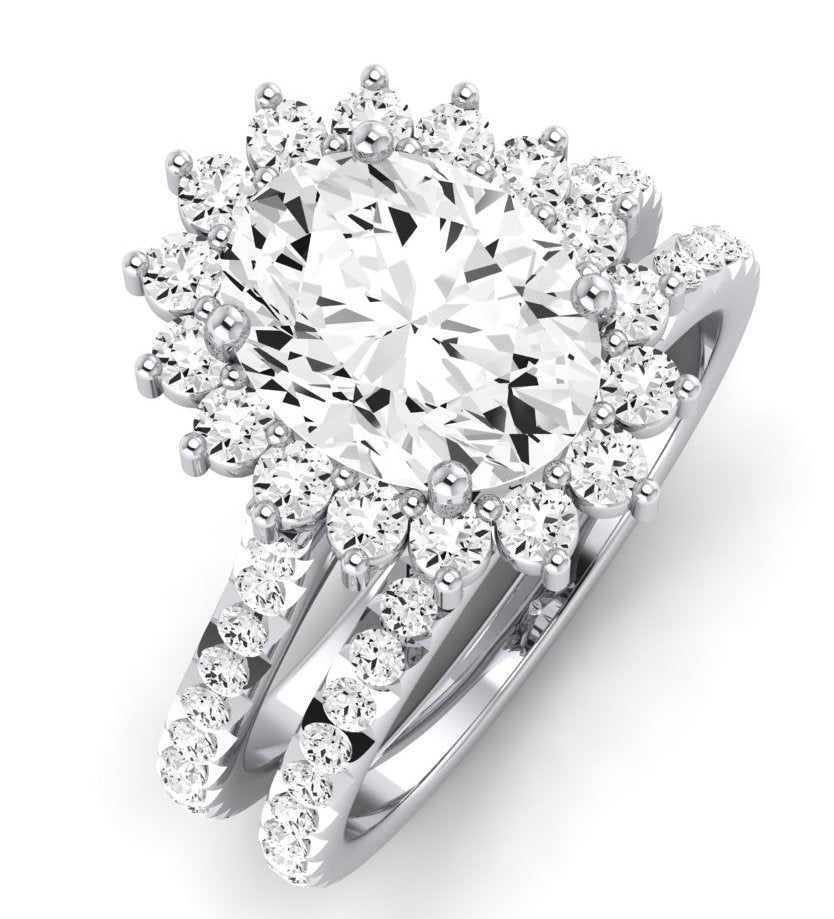Gazania Diamond Matching Band Only (does Not Include Engagement Ring) For Ring With Oval Center whitegold