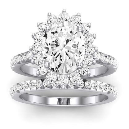 Gazania Oval Moissanite Bridal Set whitegold