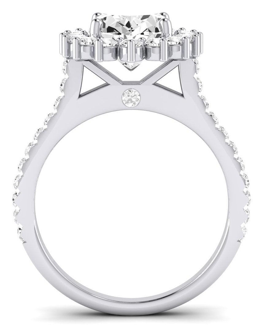 Gazania Oval Moissanite Engagement Ring whitegold