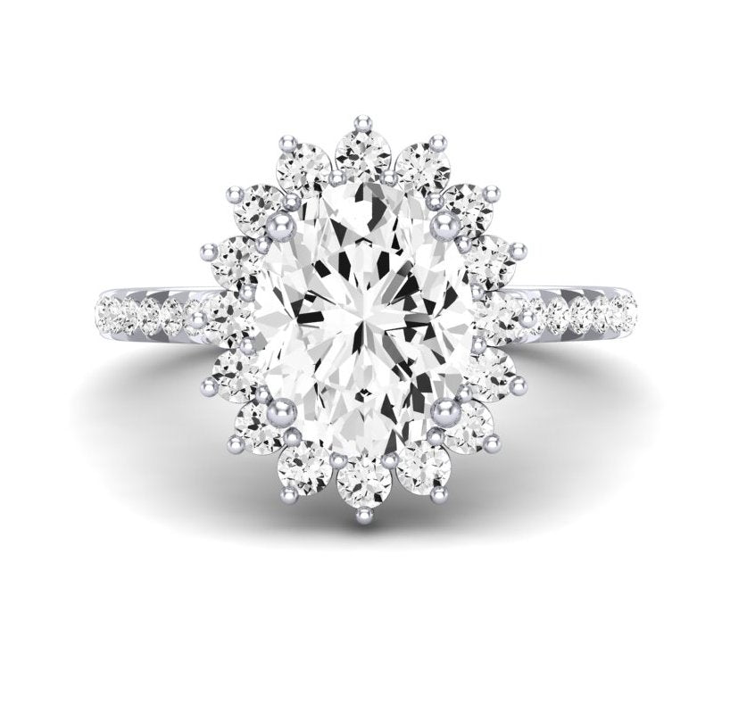 Gazania Oval Diamond Engagement Ring (Lab Grown Igi Cert) whitegold