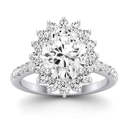 Gazania Oval Moissanite Engagement Ring whitegold