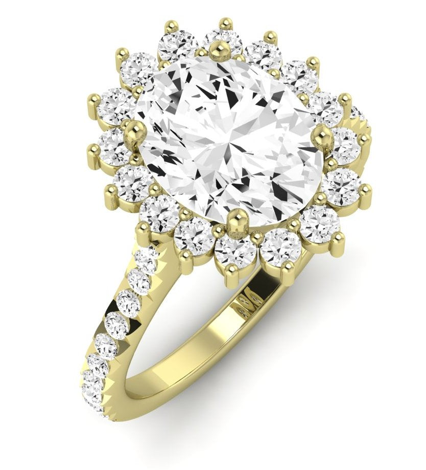 Gazania Oval Moissanite Engagement Ring yellowgold