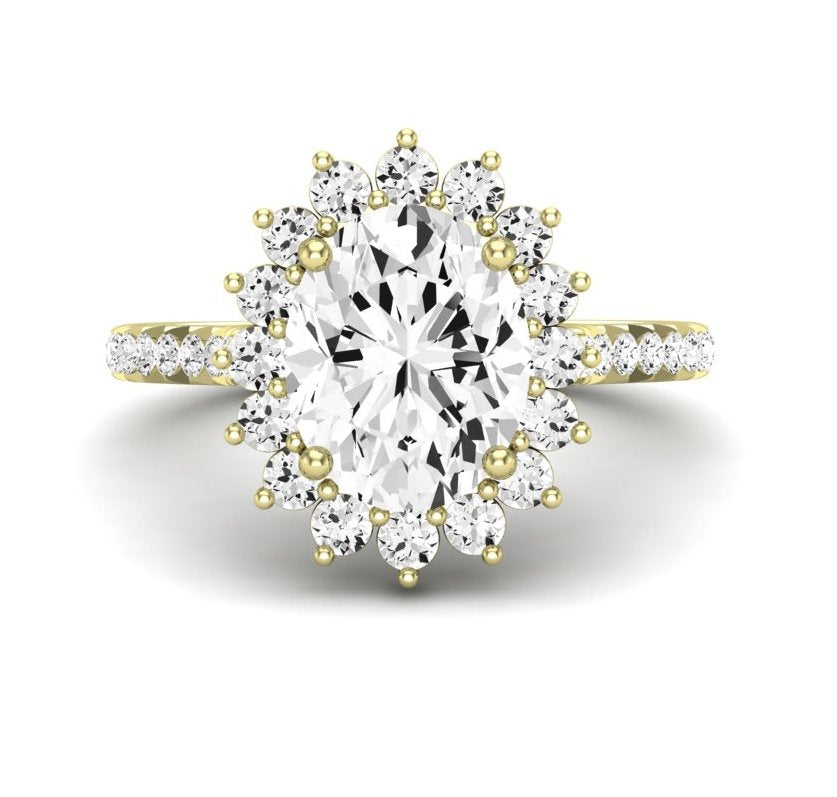 Gazania Oval Moissanite Engagement Ring yellowgold