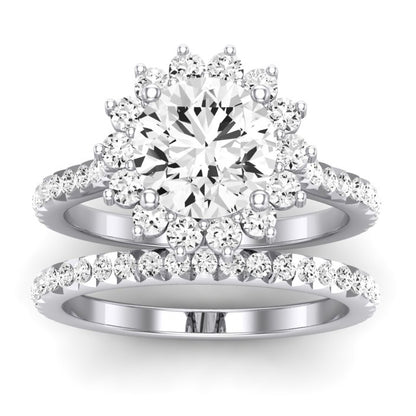 Gazania Diamond Matching Band Only (does Not Include Engagement Ring) For Ring With Round Center whitegold