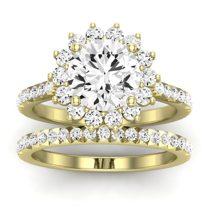Gazania Diamond Matching Band Only (does Not Include Engagement Ring) For Ring With Round Center yellowgold