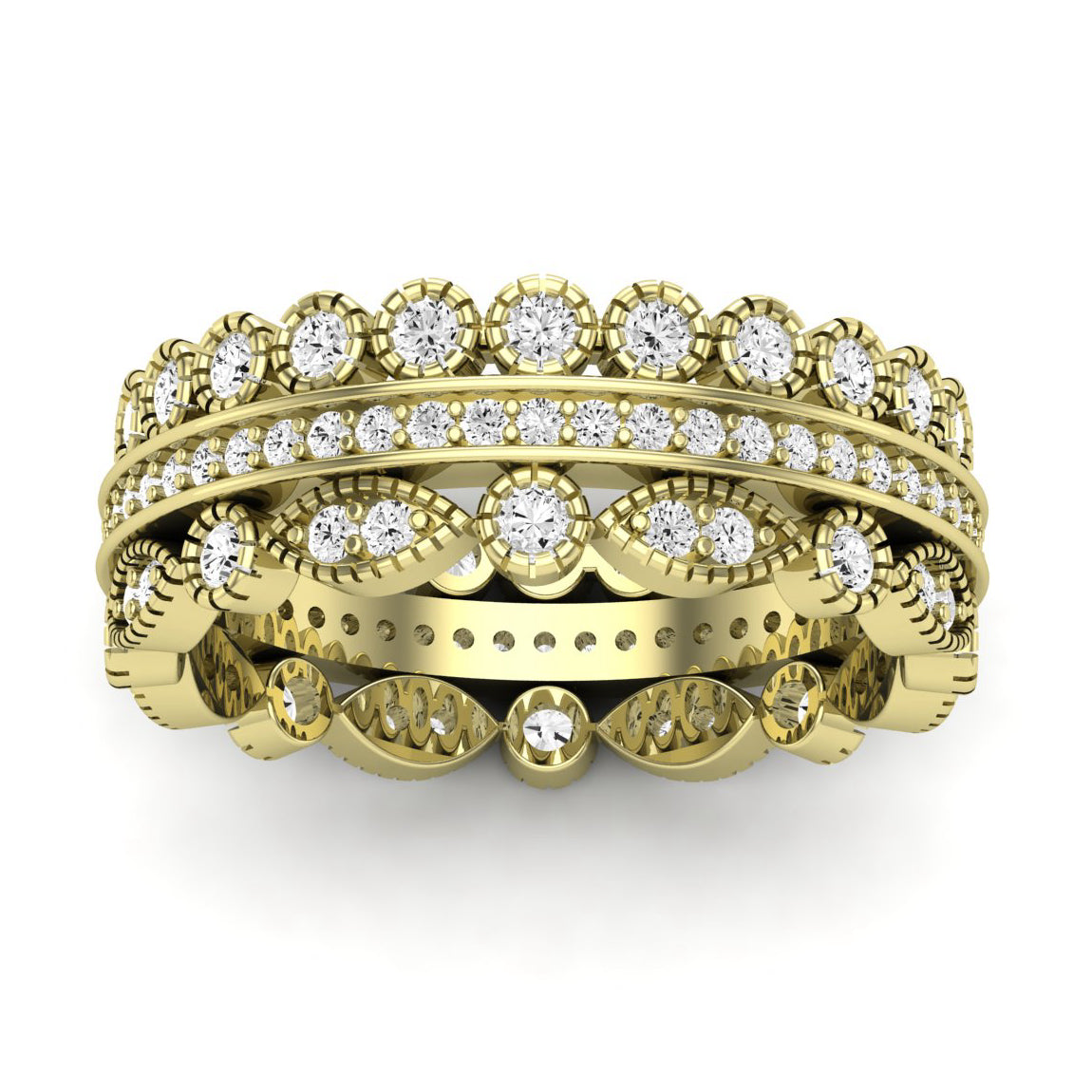 Honey Round Cut Diamond Eternity Band (Clarity Enhanced) yellowgold