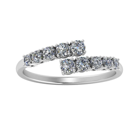 Anthea Split Bar Trendy Diamond Wedding Ring whitegold