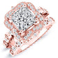 Hana Moissanite Matching Band Only (engagement Ring Not Included) For Ring With Princess Center rosegold