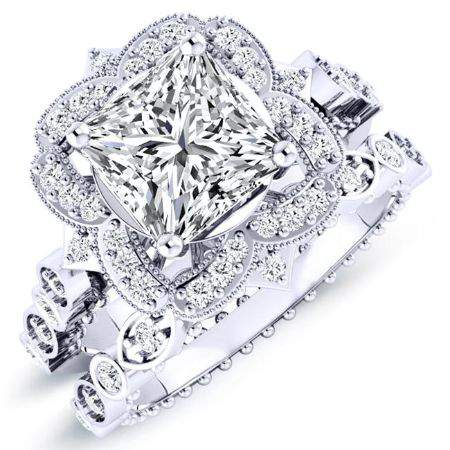 Hana Princess Moissanite Bridal Set whitegold