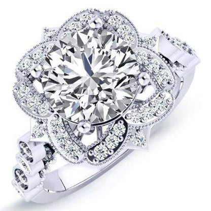 Hana Round Diamond Engagement Ring (Lab Grown Igi Cert) whitegold