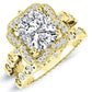 Hana Moissanite Matching Band Only (engagement Ring Not Included) For Ring With Cushion Center yellowgold