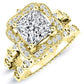 Hana Moissanite Matching Band Only (engagement Ring Not Included) For Ring With Princess Center yellowgold