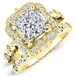 Hana Princess Moissanite Bridal Set yellowgold