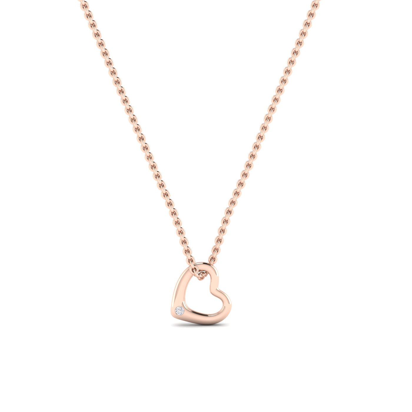 Virginia - Heart Shape Moissanite Accented Necklace rosegold