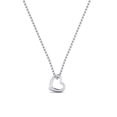 Virginia - Heart Shape Diamond Accented Necklace whitegold