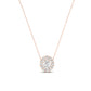 Angelwing Oval Cut Diamond Halo Necklace (Clarity Enhanced) rosegold