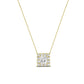Angelwing Princess Cut Moissanite Halo Necklace yellowgold
