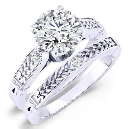 Heath Diamond Matching Band Only (engagement Ring Not Included) For Ring With Round Center whitegold