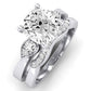 Hibiscus Diamond Matching Band Only (does Not Include Engagement Ring)  For Ring With Cushion Center whitegold