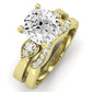 Hibiscus Moissanite Matching Band Only (does Not Include Engagement Ring)  For Ring With Cushion Center yellowgold
