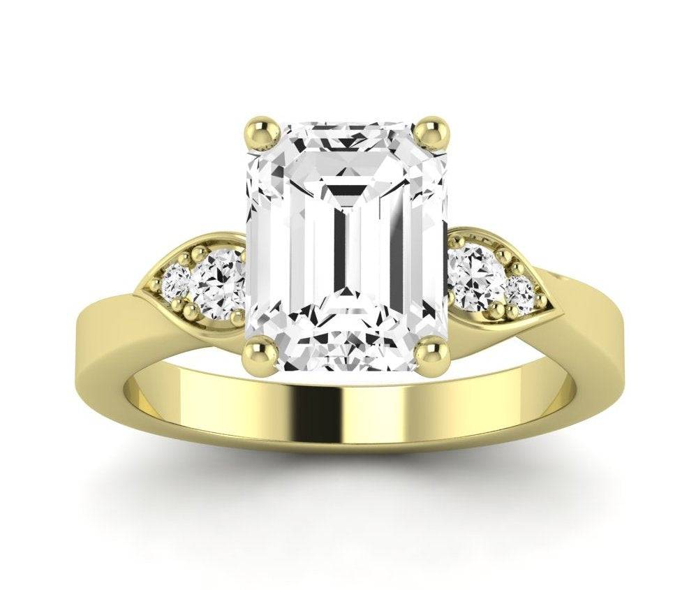 Hibiscus Emerald Diamond Engagement Ring (Lab Grown Igi Cert) yellowgold