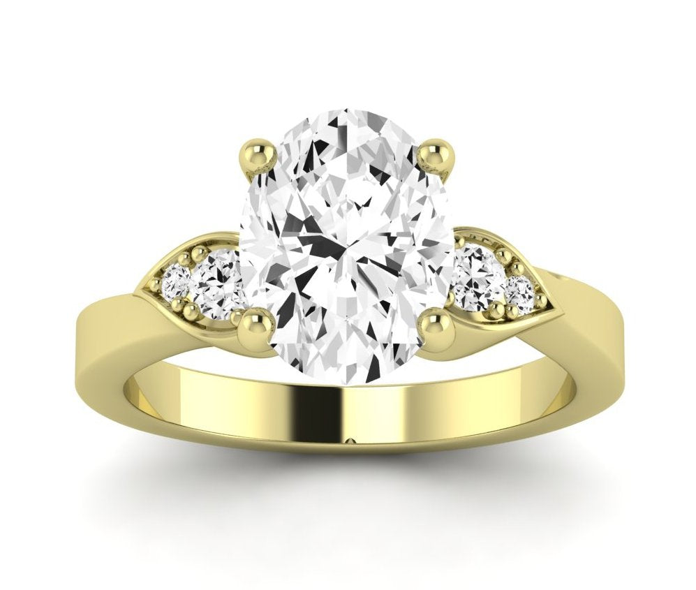 Hibiscus Oval Diamond Engagement Ring (Lab Grown Igi Cert) yellowgold