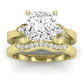 Hibiscus Moissanite Matching Band Only (does Not Include Engagement Ring)  For Ring With Princess Center yellowgold