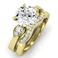 Hibiscus Moissanite Matching Band Only (does Not Include Engagement Ring)  For Ring With Round Center yellowgold