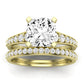 Holly Moissanite Matching Band Only (does Not Include Engagement Ring) For Ring With Cushion Center yellowgold