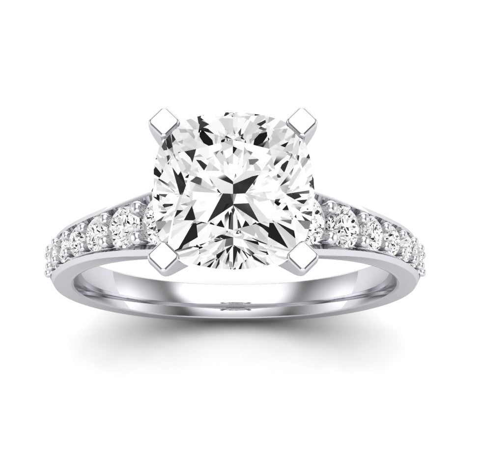 Holly Cushion Moissanite Engagement Ring whitegold