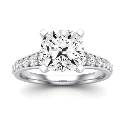 Holly Cushion Moissanite Engagement Ring whitegold