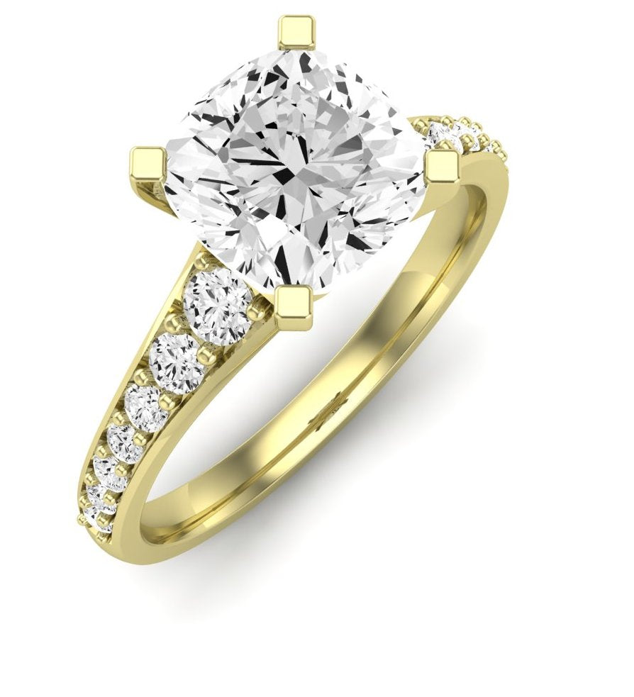 Holly Cushion Moissanite Engagement Ring yellowgold