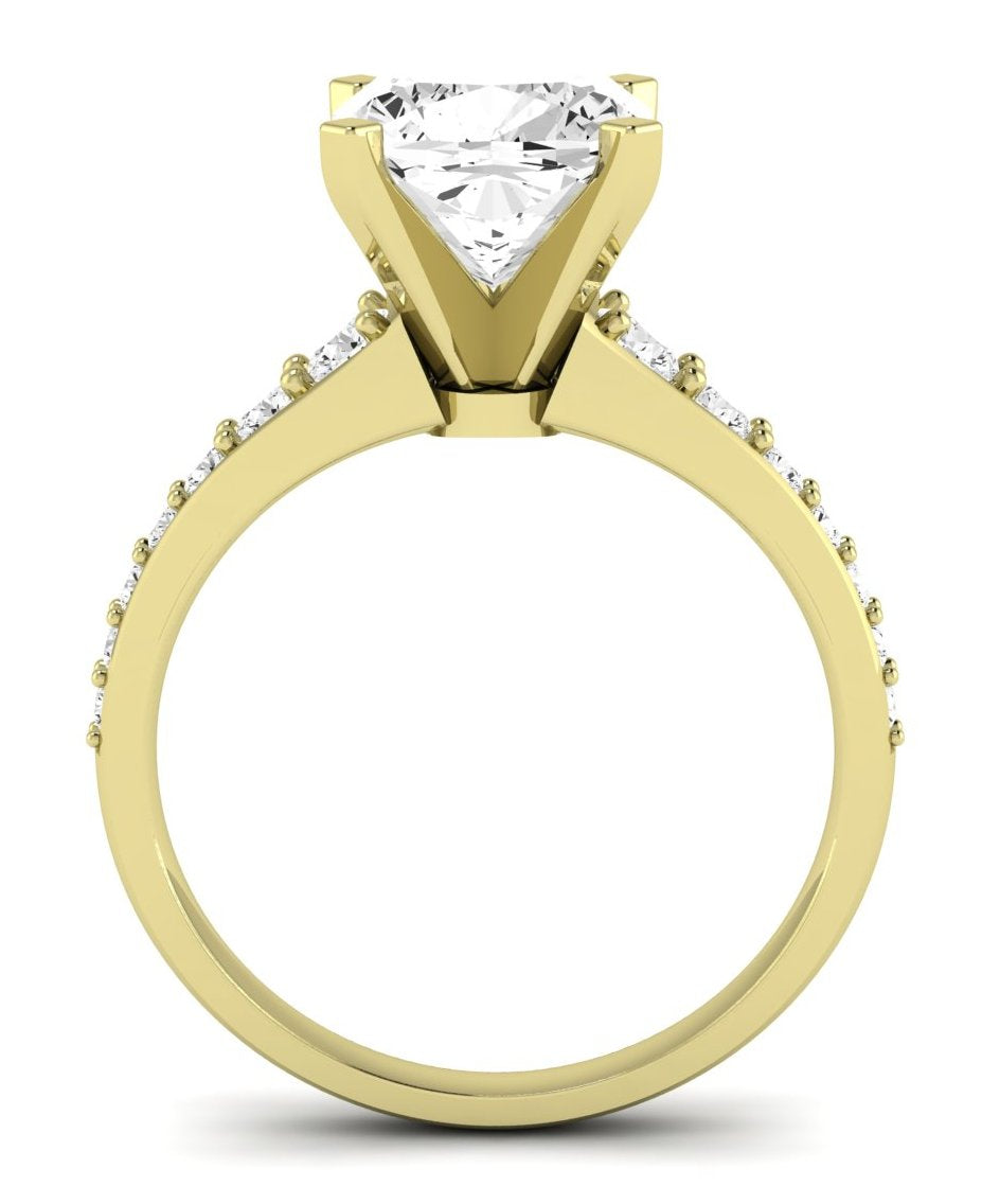 Holly Cushion Moissanite Engagement Ring yellowgold