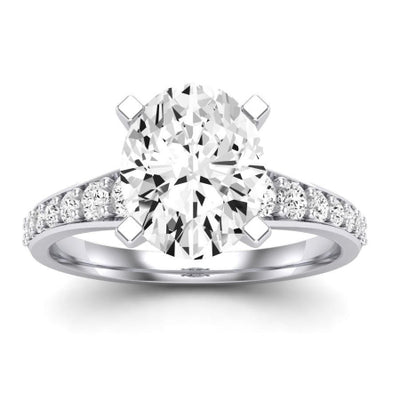 Holly Oval Moissanite Engagement Ring whitegold