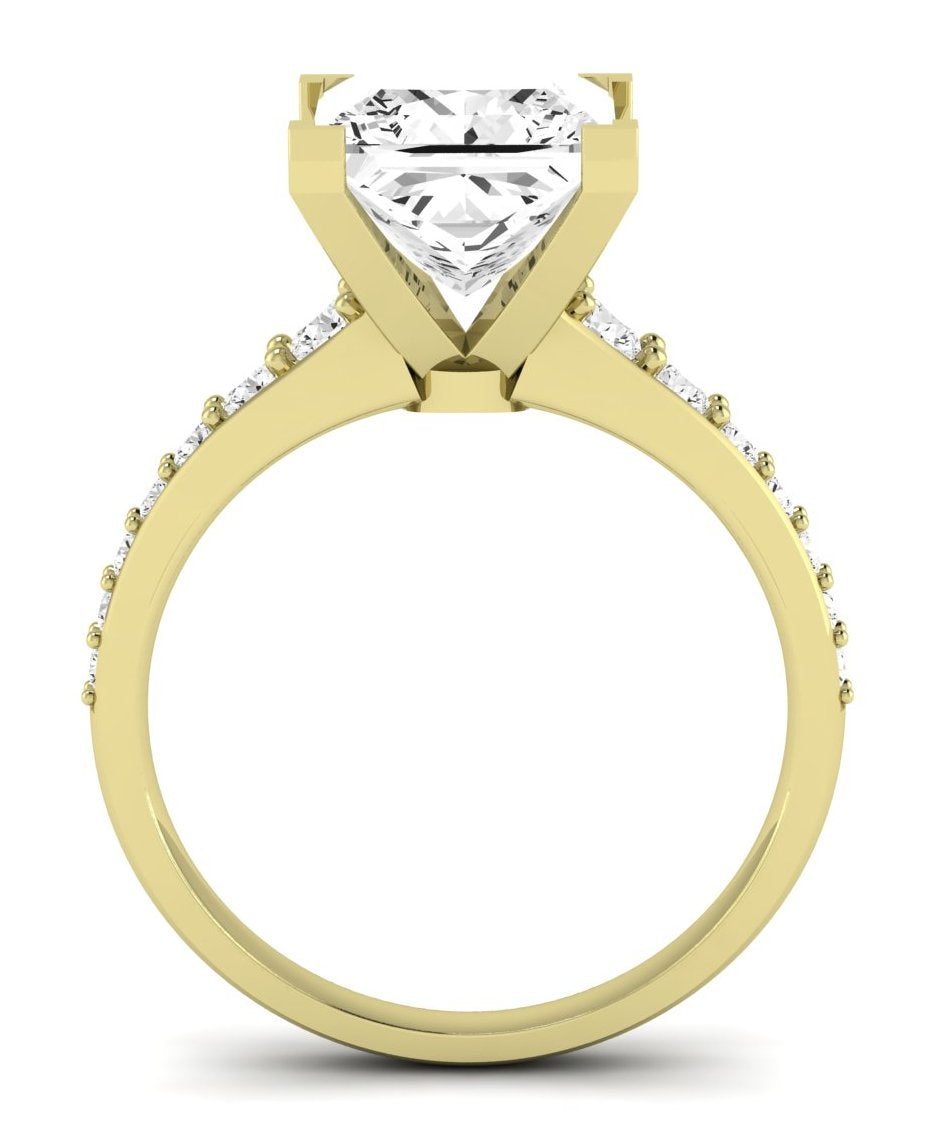 Holly Princess Moissanite Engagement Ring yellowgold