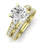 Holly Moissanite Matching Band Only (does Not Include Engagement Ring) For Ring With Round Center yellowgold