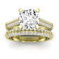 Iberis Moissanite Matching Band Only (does Not Include Engagement Ring) For Ring With Cushion Center yellowgold