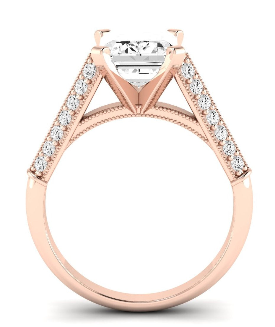 Iberis Emerald Diamond Engagement Ring (Lab Grown Igi Cert) rosegold