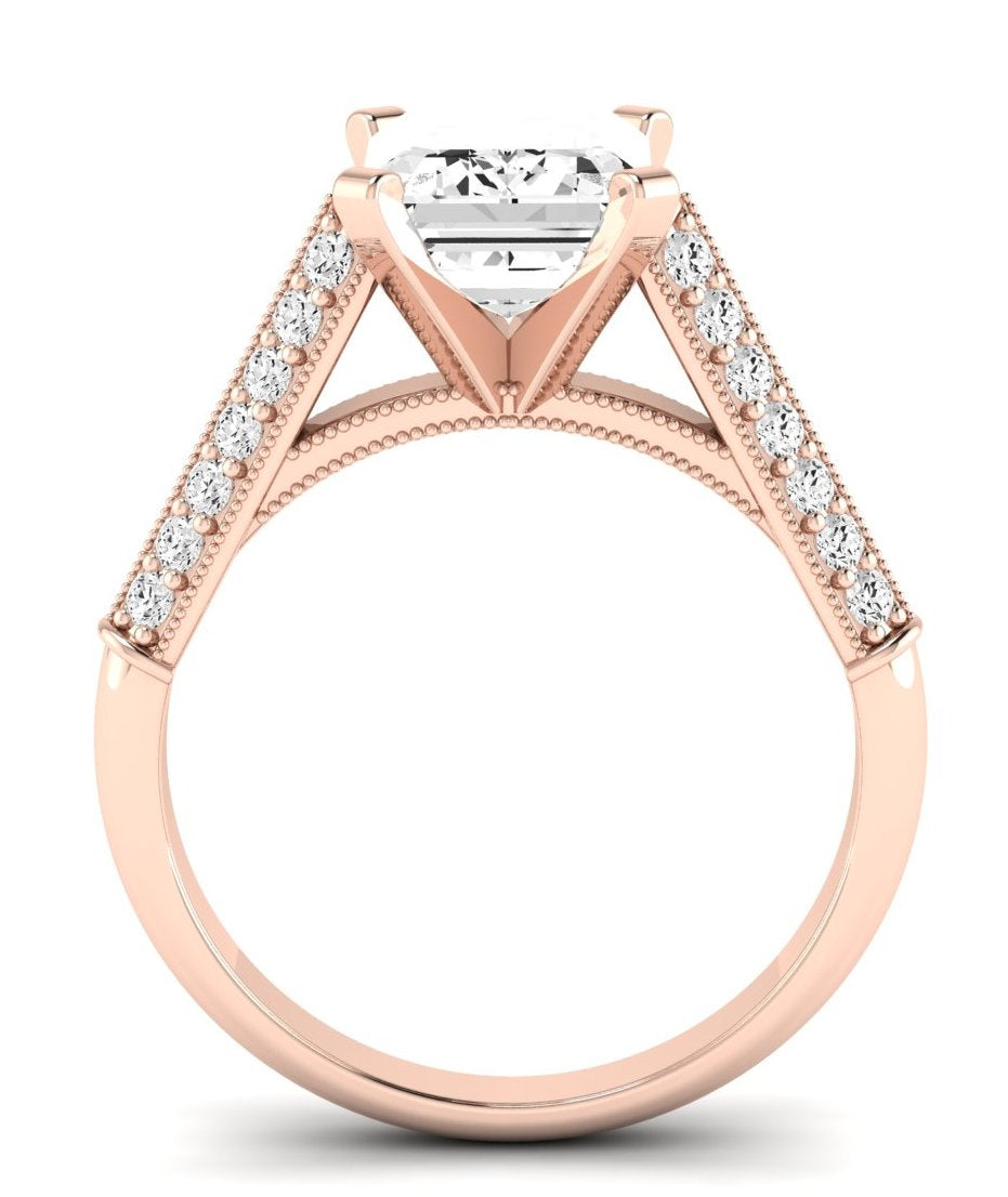 Iberis Emerald Moissanite Engagement Ring rosegold